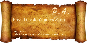 Pavlicsek Almiréna névjegykártya